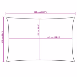 vidaXL Sunshade Sail Oxford Fabric Rectangular Patio Shade Sunscreen Canopy - orange, 2.5 x 5 m