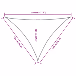 vidaXL Sunshade Sail Oxford Fabric Triangular Shade Sail Sunscreen Canopy - orange, 2.5 x 2.5 x 3.5 m