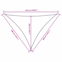 vidaXL Sunshade Sail Oxford Fabric Triangular Shade Sail Sunscreen Canopy - orange, 3 x 3 x 4.24 m - Additional view 9