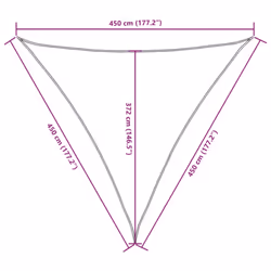 vidaXL Sunshade Sail Oxford Fabric Triangular Shade Sail Sunscreen Canopy - orange, 4.5 x 4.5 x 4.5 m - Additional view 9