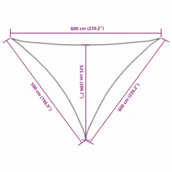 vidaXL Sunshade Sail Oxford Fabric Triangular Shade Sail Sunscreen Canopy - orange, 5 x 6 x 6 m - Additional view 9