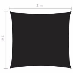 vidaXL Sunshade Sail Oxford Fabric Square 2x2 m Black Sunscreen Patio Shade - Additional view 5
