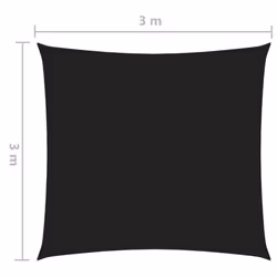 vidaXL Sunshade Sail Oxford Fabric Square 3x3 m Black Sunscreen Patio Shade - Additional view 5