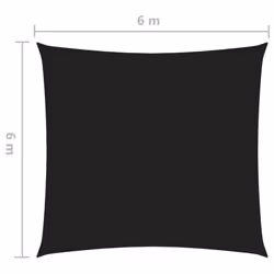 vidaXL Sunshade Sail Oxford Fabric Square 6x6 m Black Sunscreen Patio Shade - Additional view 5