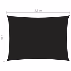 vidaXL Sunshade Sail Oxford Fabric Rectangular 2x3.5 m Black Sunscreen Patio - Additional view 5