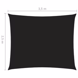 vidaXL Sunshade Sail Oxford Fabric Rectangular 2.5x3.5 m Black Sunscreen Patio - Additional view 5