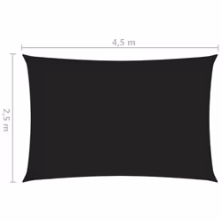 vidaXL Sunshade Sail Oxford Fabric Rectangular 2.5x4.5 m Black Sunscreen Patio - Additional view 5