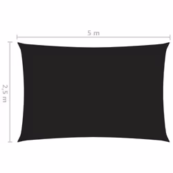 vidaXL Sunshade Sail Oxford Fabric Rectangular 2.5x5 m Black Sunscreen Patio - Additional view 5
