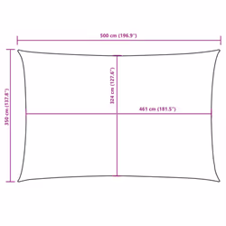 vidaXL Sunshade Sail Oxford Fabric Rectangular 3.5x5 m Black Sunscreen Patio - Additional view 9