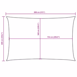 vidaXL Sunshade Sail Oxford Fabric Rectangular Patio Shade Sunscreen Canopy - black, 6 x 8 m - Additional view 9