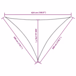 vidaXL Sunshade Sail Oxford Fabric Triangular Shade Sail Sunscreen Canopy - black, 3 x 3 x 4.24 m - Additional view 3