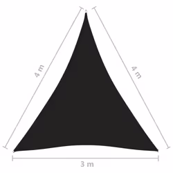 vidaXL Sunshade Sail Oxford Fabric Triangular 3x4x4 m Black Sunscreen Patio - Additional view 5