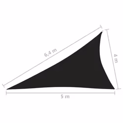 vidaXL Sunshade Sail Oxford Fabric Triangular 4x5x6.4 m Black Sunscreen Patio - Additional view 5