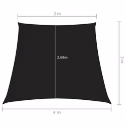 vidaXL Sunshade Sail Oxford Fabric Trapezium 2/4x3 m Black Sunscreen Patio - Additional view 5