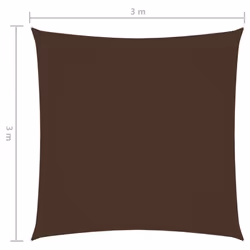 vidaXL Sunshade Sail Oxford Fabric Square 3x3 m Brown Patio Sunscreen Canopy - Additional view 5