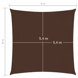 vidaXL Sunshade Sail Oxford Fabric Square 6x6 m Brown Patio Shade Sunscreen - Additional view 5