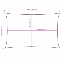 vidaXL Sunshade Sail Oxford Fabric Rectangular Patio Shade Sunscreen Canopy - brown, 5 x 7 m - Additional view 3