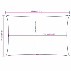 vidaXL Sunshade Sail Oxford Fabric Rectangular Patio Shade Sunscreen Canopy - brown, 6 x 8 m - Additional view 3
