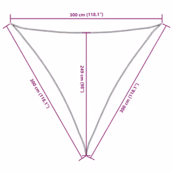 vidaXL Sunshade Sail Oxford Fabric Triangular Shade Sail Sunscreen Canopy - brown, 3 x 3 x 3 m - Additional view 9