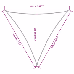 vidaXL Sunshade Sail Oxford Fabric Triangular Shade Sail Sunscreen Canopy - brown, 3.6 x 3.6 x 3.6 m - Additional view 3