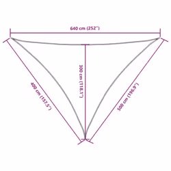 vidaXL Sunshade Sail Oxford Fabric Triangular Shade Sail Sunscreen Canopy - brown, 4 x 5 x 6.4 m - Additional view 3