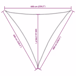 vidaXL Sunshade Sail Oxford Fabric Triangular Shade Sail Sunscreen Canopy - brown, 6 x 6 x 6 m - Additional view 3