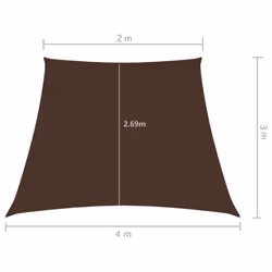 vidaXL Sunshade Sail Oxford Fabric Trapezium 2/4x3 m Brown Sunscreen Canopy - Additional view 4