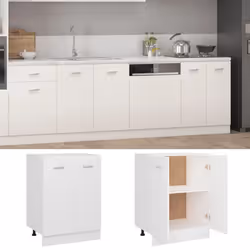 vidaXL Bottom Cabinet White Engineered Wood Cupboard Sideboard Storage Cabinet