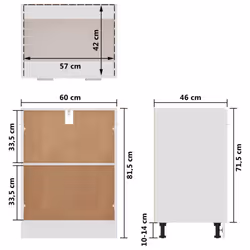 vidaXL Bottom Cabinet White Engineered Wood Cupboard Sideboard Storage Cabinet - Additional view 4