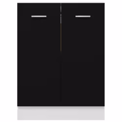 vidaXL Bottom Cabinet Black Engineered Wood Cupboard Sideboard Storage Cabinet - Additional view 6