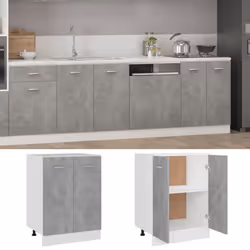 vidaXL Bottom Cabinet Concrete Grey Engineered Wood Cupboard Sideboard Cabinet