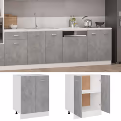 vidaXL Bottom Cabinet Concrete Grey Engineered Wood Cupboard Sideboard Cabinet