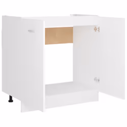 vidaXL Sink Bottom Cabinet White Engineered Wood Home Storage Shelf Organiser - Additional view 4