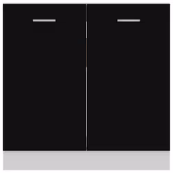 vidaXL Sink Bottom Cabinet Black Engineered Wood Home Storage Shelf Organiser - Additional view 6
