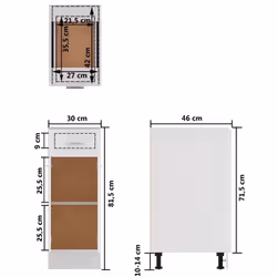 vidaXL Kitchen Cabinet White Engineered Wood Cupboard Sideboard Side Cabinet - Additional view 5