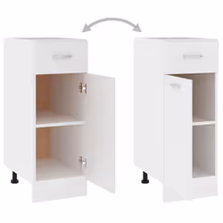 vidaXL Kitchen Cabinet White Engineered Wood Cupboard Sideboard Side Cabinet - Additional view 7