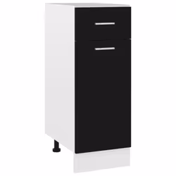 vidaXL Kitchen Cabinet Black Engineered Wood Cupboard Sideboard Side Cabinet