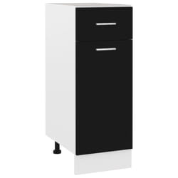vidaXL Kitchen Cabinet Black Engineered Wood Cupboard Sideboard Side Cabinet