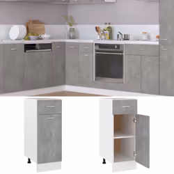 vidaXL Kitchen Cabinet Concrete Grey Engineered Wood Sideboard Side Cabinet