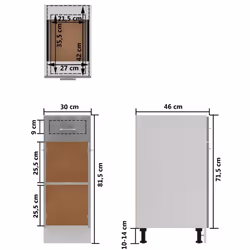 vidaXL Kitchen Cabinet Concrete Grey Engineered Wood Sideboard Side Cabinet - Additional view 5