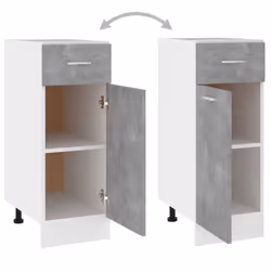 vidaXL Kitchen Cabinet Concrete Grey Engineered Wood Sideboard Side Cabinet - Additional view 7