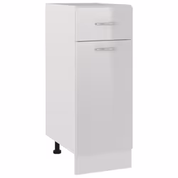 vidaXL Kitchen Cabinet High Gloss White Engineered Wood Storage Sideboard