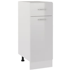vidaXL Kitchen Cabinet High Gloss White Engineered Wood Storage Sideboard