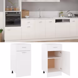 vidaXL Kitchen Cabinet White Engineered Wood Kitchen Storage Shelf Organiser