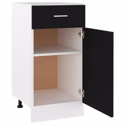 vidaXL Kitchen Cabinet Black Engineered Wood Kitchen Storage Shelf Organiser - Additional view 6