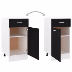 vidaXL Kitchen Cabinet Black Engineered Wood Kitchen Storage Shelf Organiser - Additional view 7