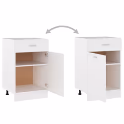 vidaXL Kitchen Cabinet White Engineered Wood Kitchen Storage Shelf Organiser - Additional view 7