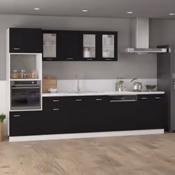vidaXL Kitchen Cabinet Black Engineered Wood Kitchen Storage Shelf Organiser - Additional view 4