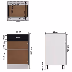 vidaXL Kitchen Cabinet Black Engineered Wood Kitchen Storage Shelf Organiser - Additional view 5