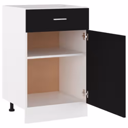 vidaXL Kitchen Cabinet Black Engineered Wood Kitchen Storage Shelf Organiser - Additional view 6